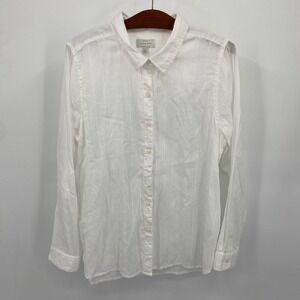 Lucky Brand Mens Size L Long Sleeve Striped Button Up Shirt Size White Casual
